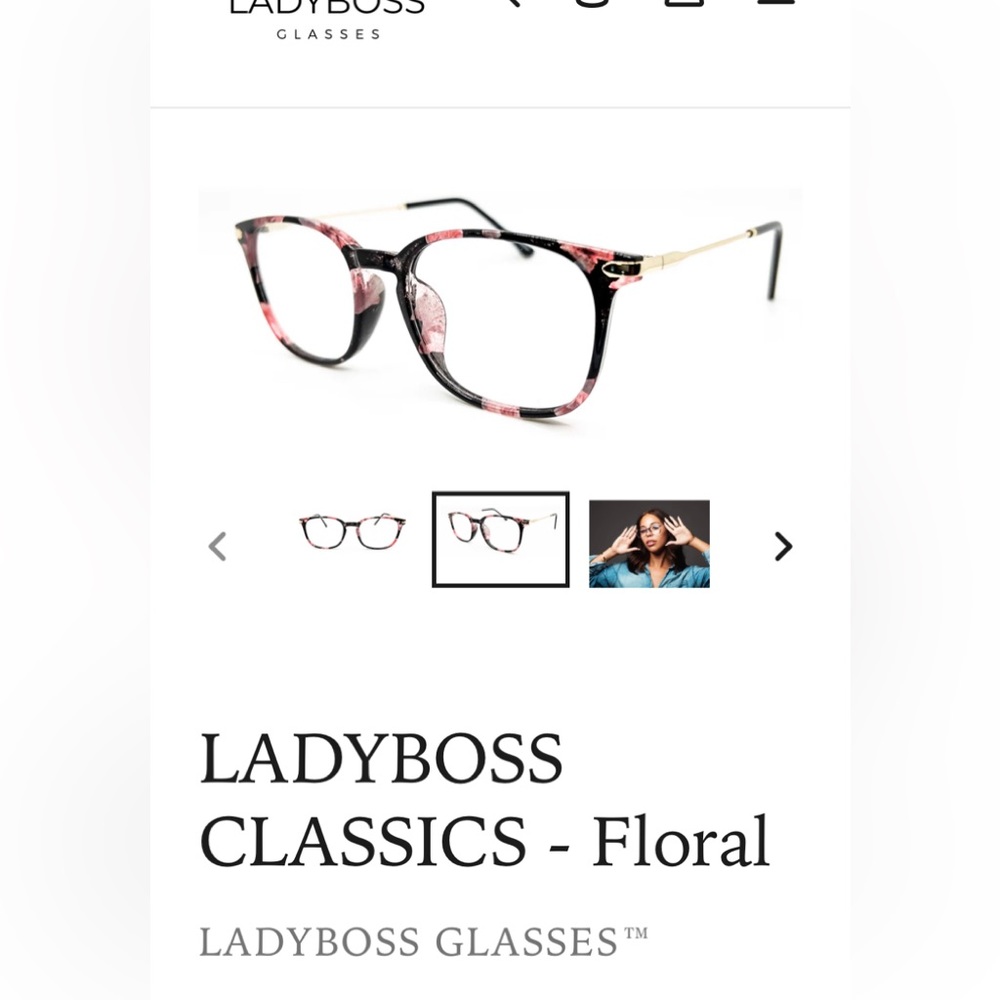 LADYBOSS Blue Light Readers Glasses
